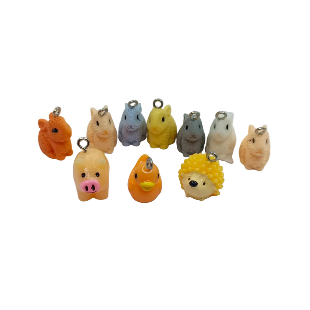 Miniature Garden Animal Charms with Loop Pendant – 10pcs