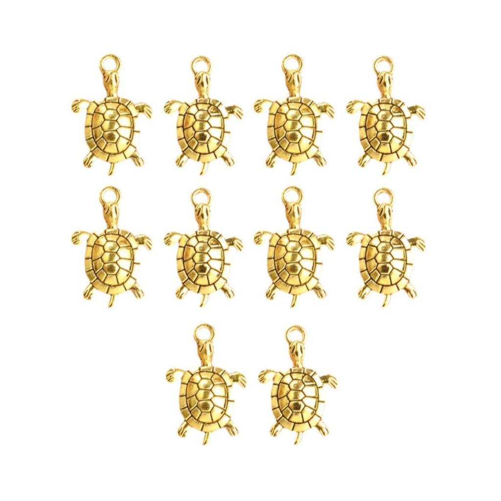 10 Retro Turtle Shape Alloy Charms for DIY Jewellery