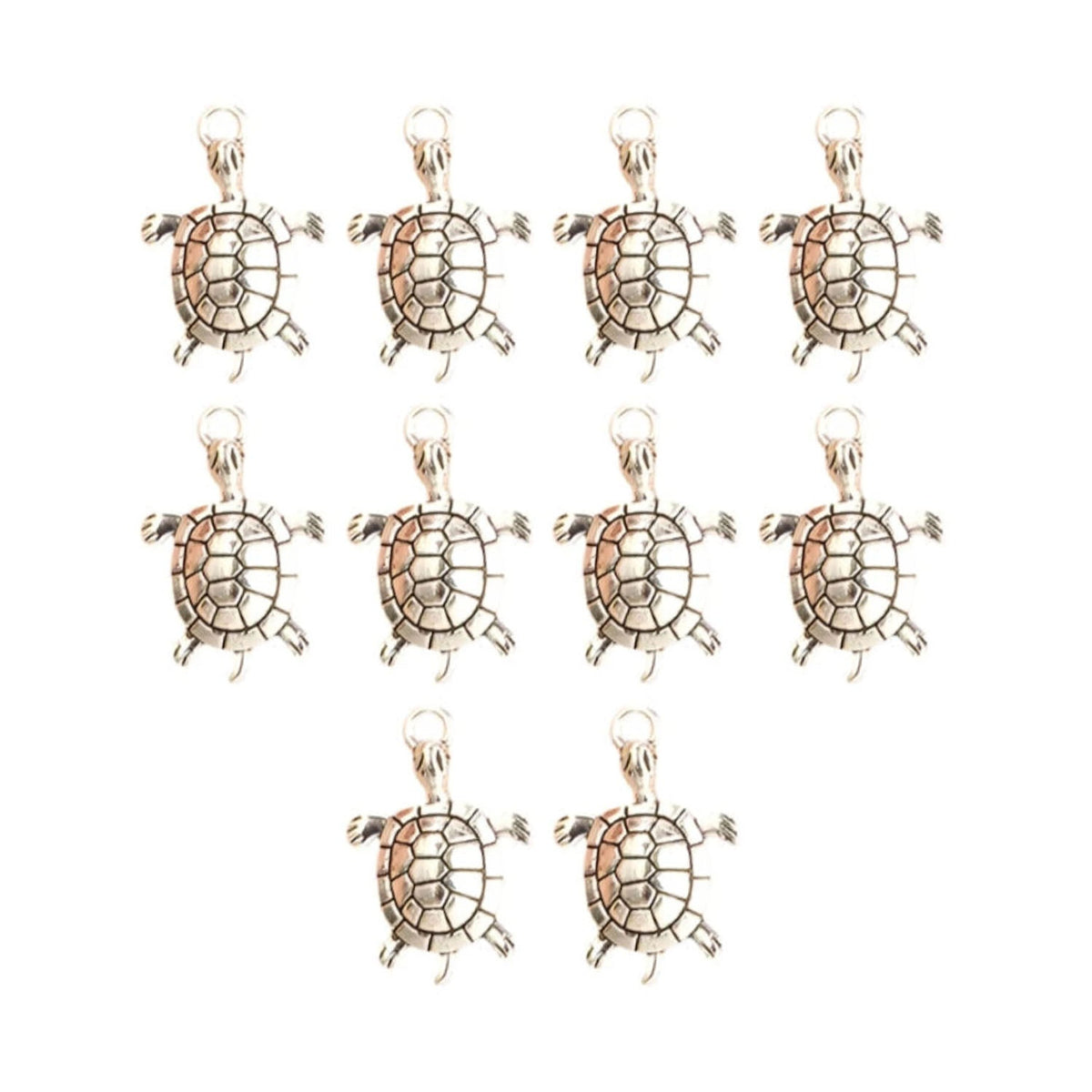 10 Retro Turtle Shape Alloy Charms for DIY Jewellery