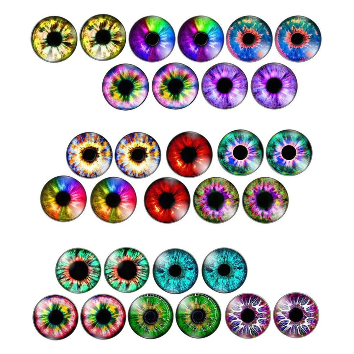 10pcs Round Dragon Cat Eyes Pattern 10mm/12mm/14mm/18mm/20mm/25mm Round Photo Glass Cabochon Flat Back | Main Image | Asia Sell
