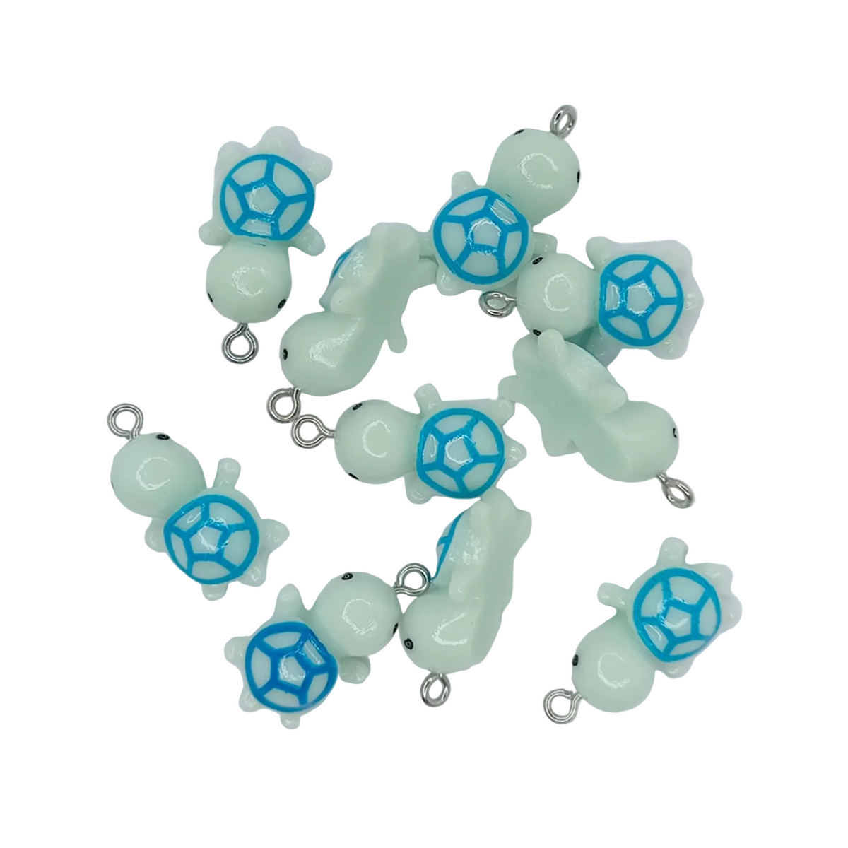 Tortoise Turtle Resin Charms 27mm Keychain Pendant – Blue / 5pcs, Blue / 10pcs