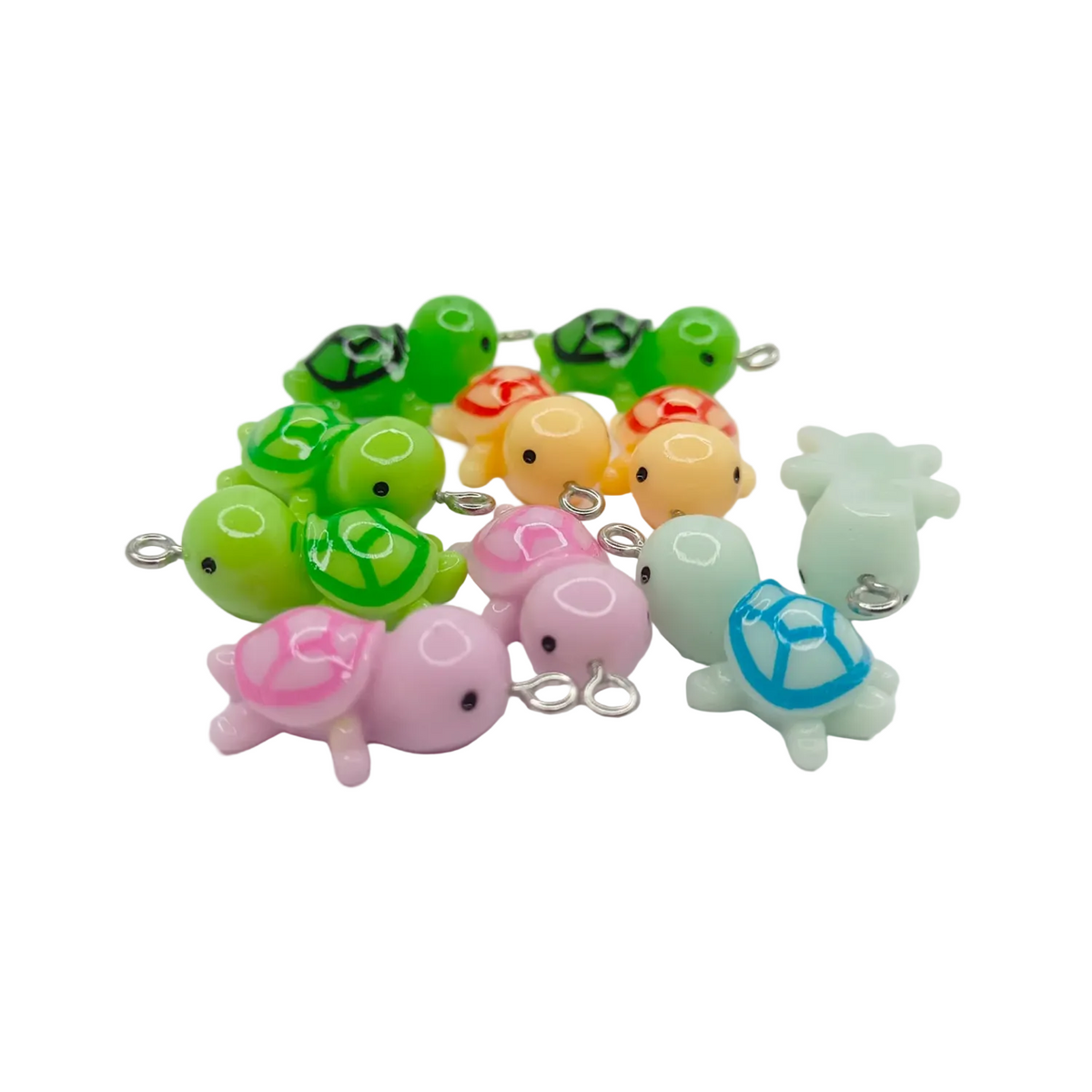 Tortoise Turtle Resin Charms 27mm Keychain Pendant – Mixed Colours / 5pcs, Mixed Colours / 10pcs