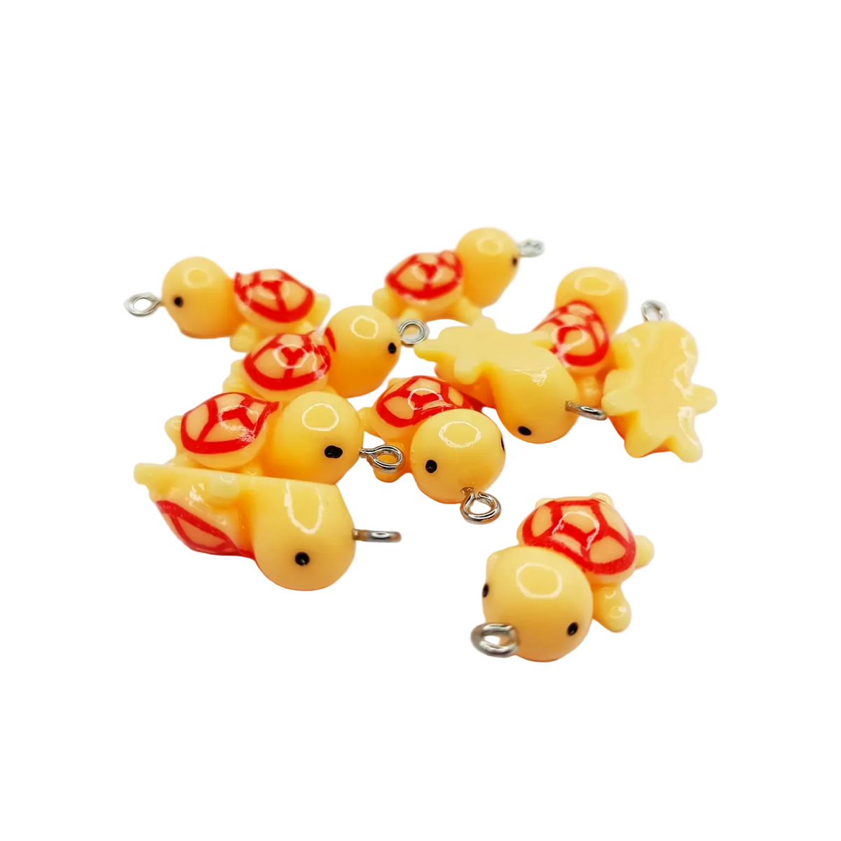Tortoise Turtle Resin Charms 27mm Keychain Pendant – Orange / 5pcs, Orange / 10pcs