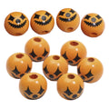 15mm Halloween Pumpkin Wooden Spacer Beads – 10 Pack