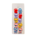 10pcs Girls Small Elastic Hair Bands – Flower Designs – Bowties Multicoloured