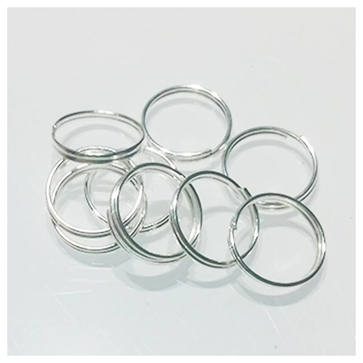 10 x 10mm Light Silver Split Key Rings Double Loop