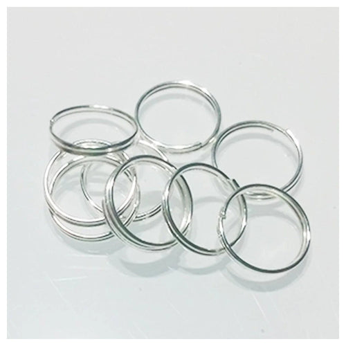 10 Pack 12mm Light Silver Split Key Rings
