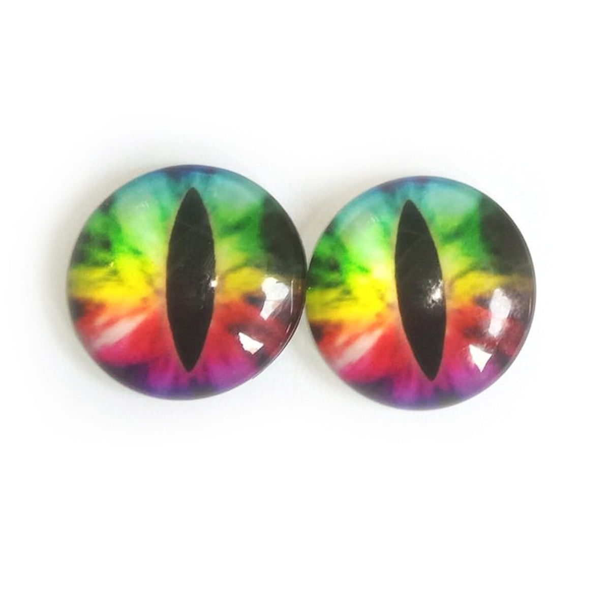 10pcs 15mm & 18mm Glass Eyes Cabochon Flat Dome Animal