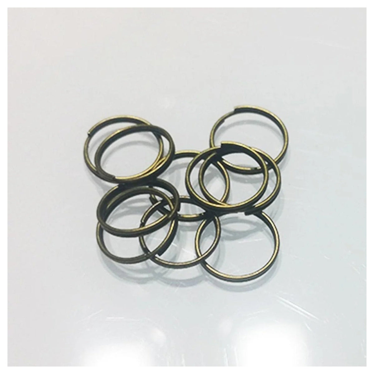 10 x 8mm Bronze Split Double Loop Key Rings