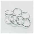 10x 8mm Light Silver Split Key Rings
