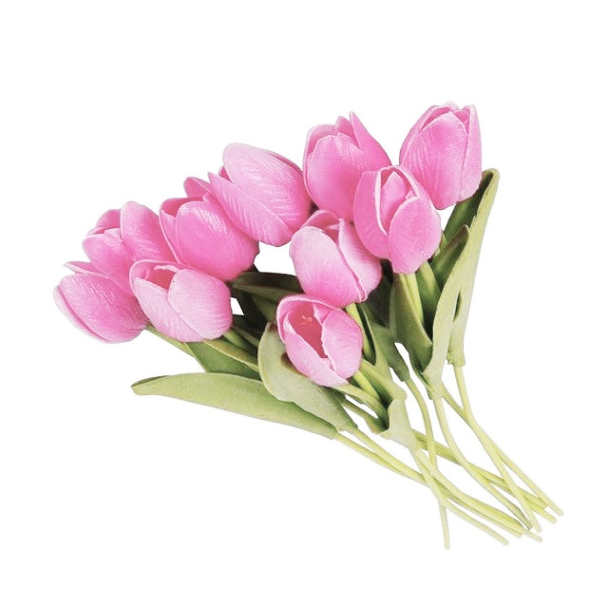 10 Artificial Tulip Flowers 35cm Stem Bouquet – Pink