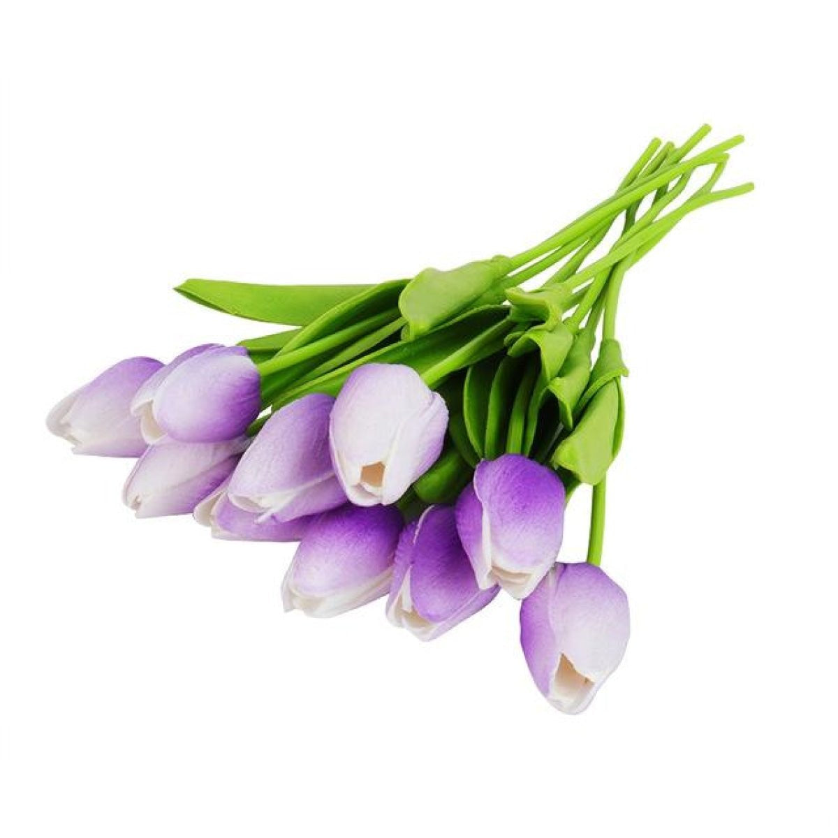 10 Artificial Tulip Flowers 35cm Stem Bouquet – Purple