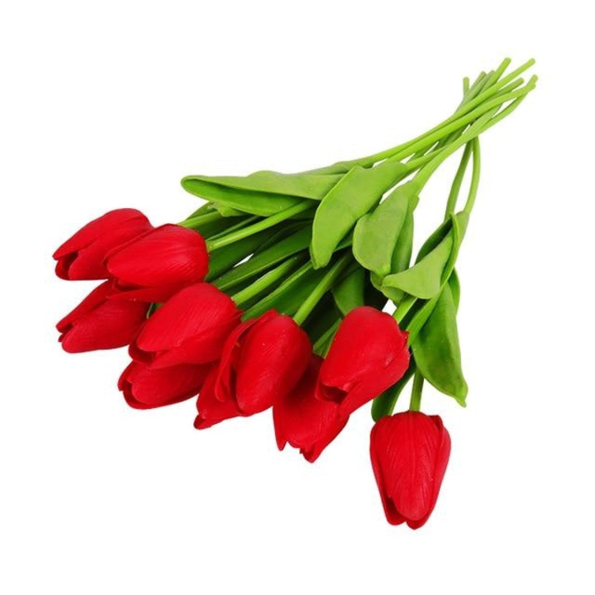 10 Artificial Tulip Flowers 35cm Stem Bouquet – Red