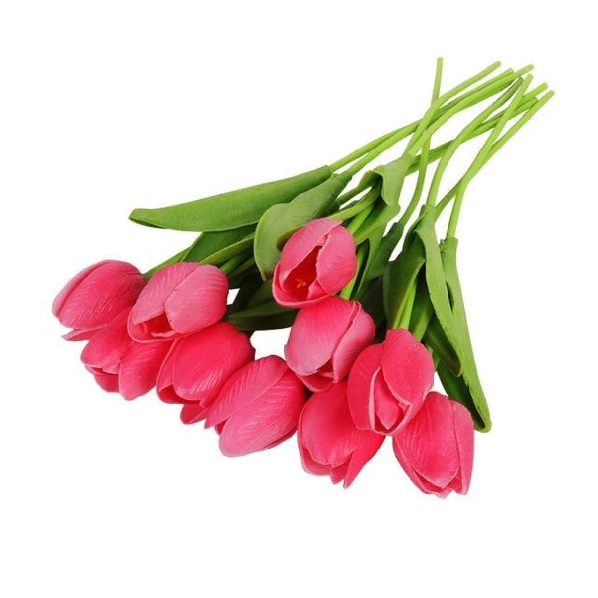 10 Artificial Tulip Flowers 35cm Stem Bouquet – Rose Pink