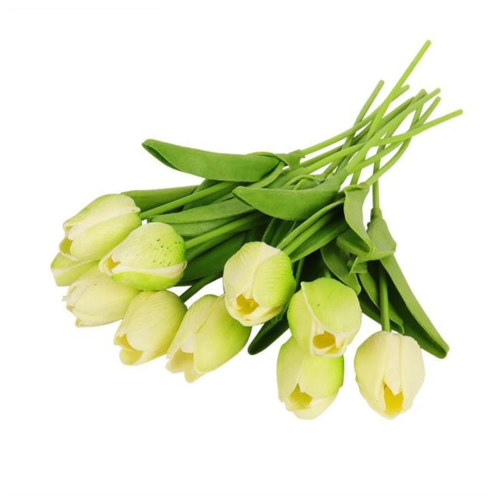 10 Artificial Tulip Flowers 35cm Stem Bouquet
