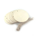 10 Wooden Circles with String Rope 80mm