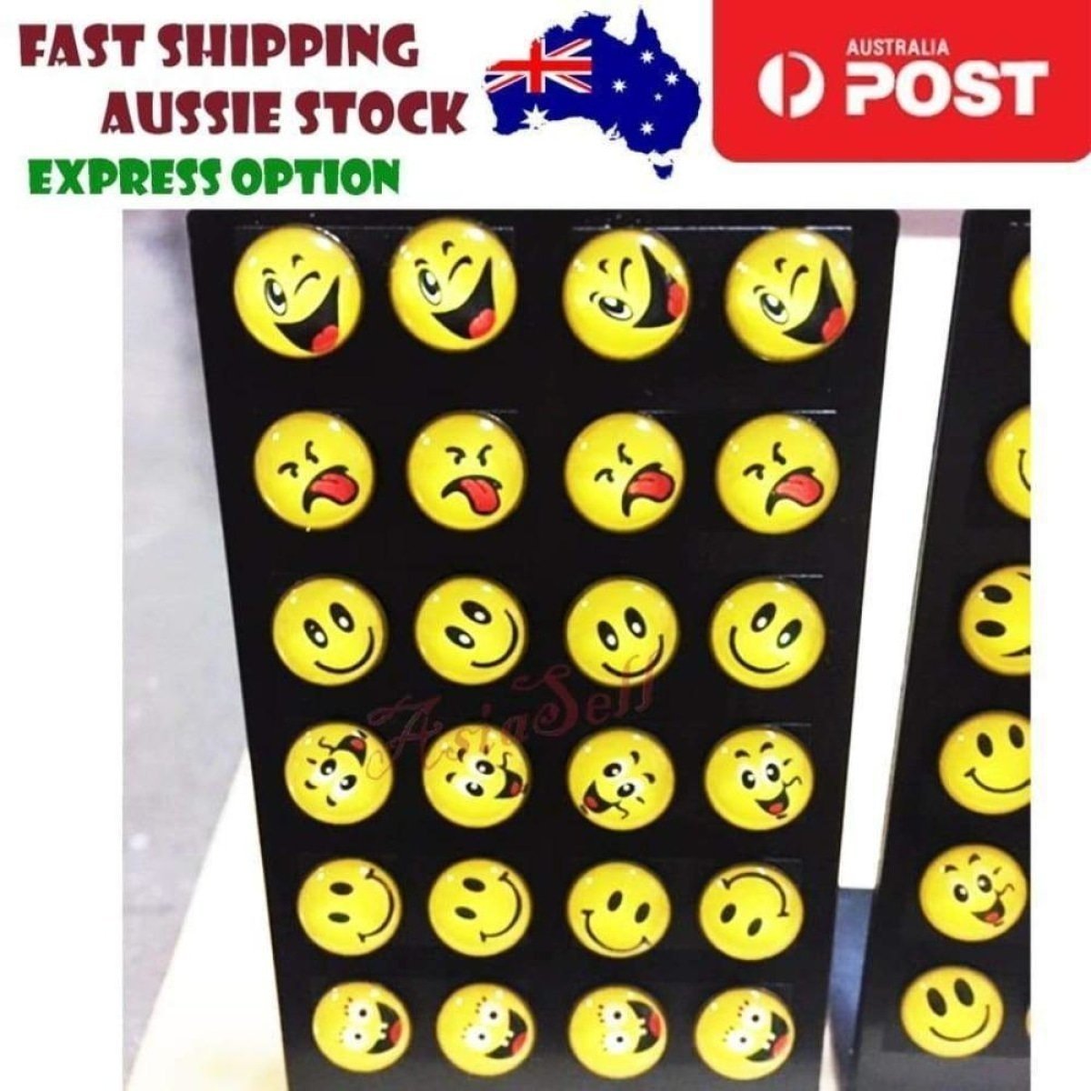 12 Pairs Cute Emoticon Smiley Face Furry Stud Earrings