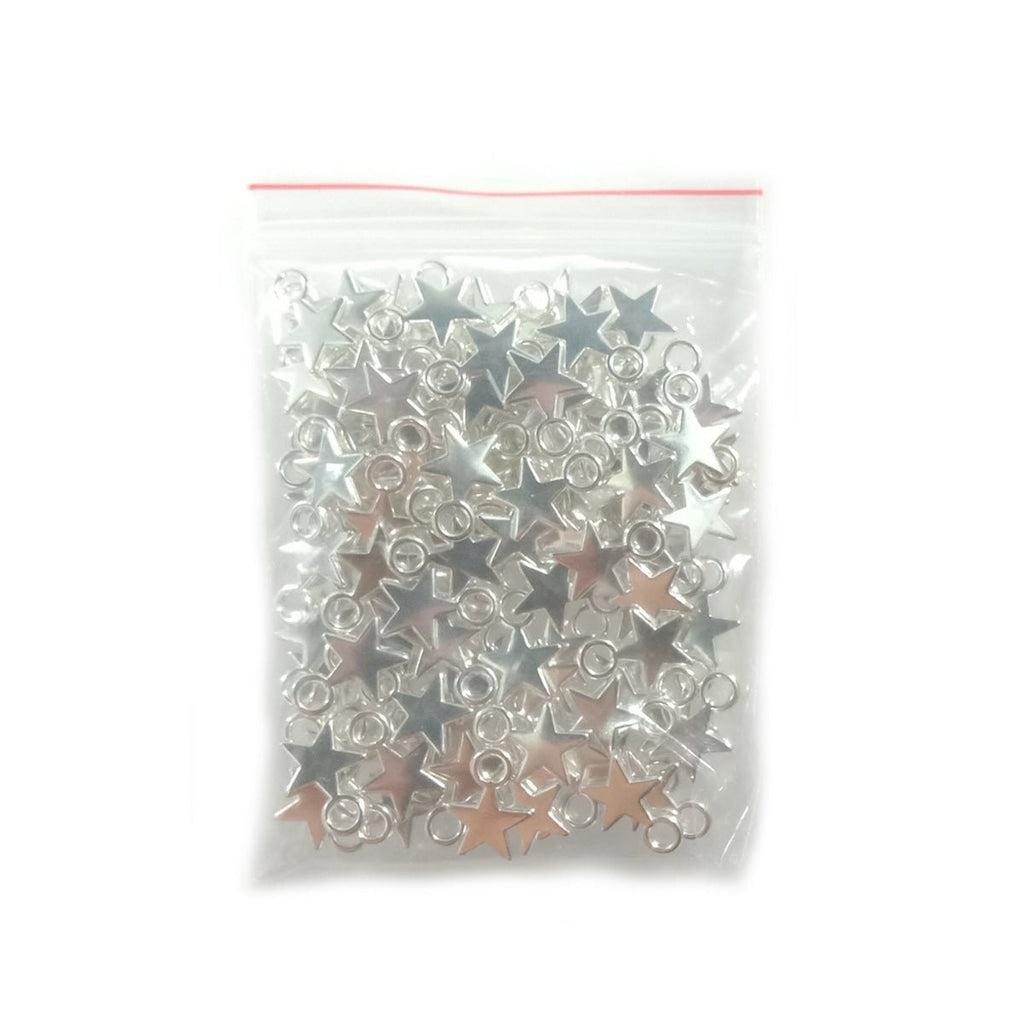 120pcs Tiny Star Charms Silver & Gold for Necklaces & Bracelets – Silver