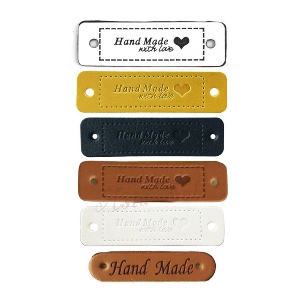 12pcs Faux Leather Clothing Labels for DIY Sewing