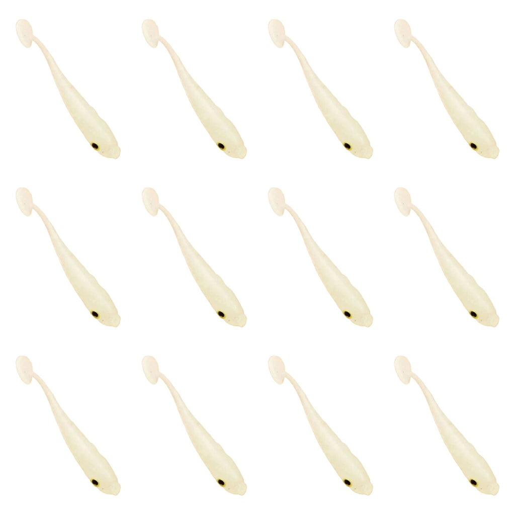 12pcs Fishing Lure Soft 3.4cm Soft Baits 3D Eyes Salt Smell