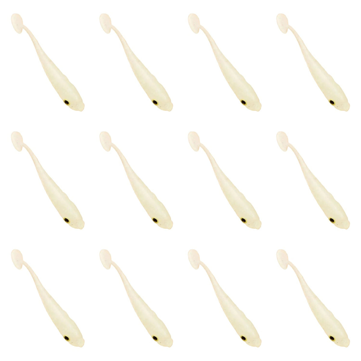 12pcs Fishing Lure Soft 3.4cm Soft Baits 3D Eyes Salt Smell