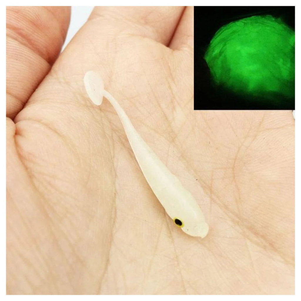 12pcs Fishing Lure Soft 3.4cm Soft Baits 3D Eyes Salt Smell