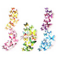 12pcs Butterfly 3D Wall Stickers 11cm Multicolour – Green, Pink, Purple, Blue, Yellow