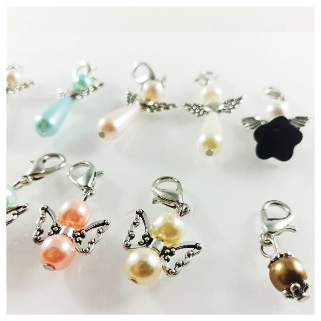 12 Stitch Markers Angel Keyring with Lobster Clasp