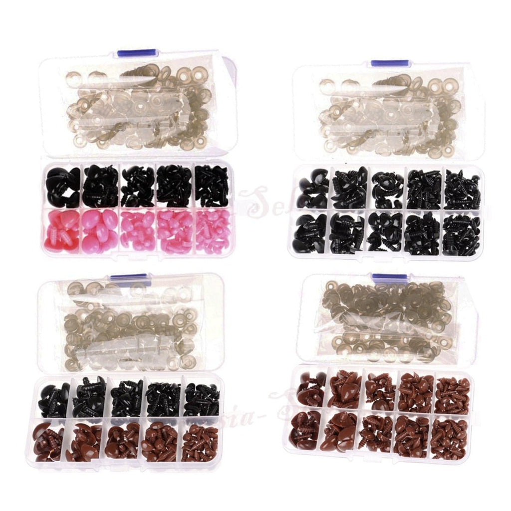 125pcs Set Plastic Toy Triangle Noses with Screw Backing