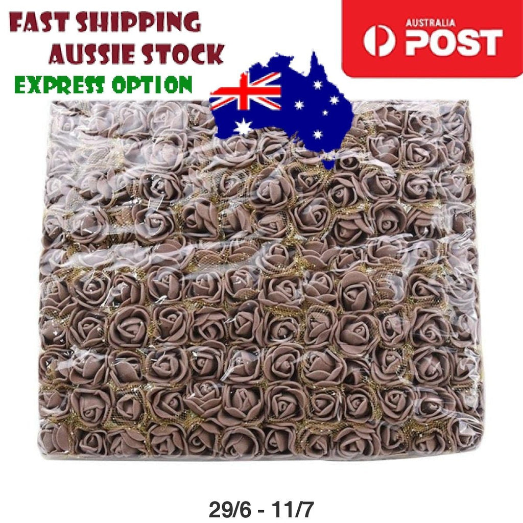 144pcs 2cm Artificial Flowers Decorative Flower Wreath Wedding Home - Brown/Dark Grey - Asia Sell