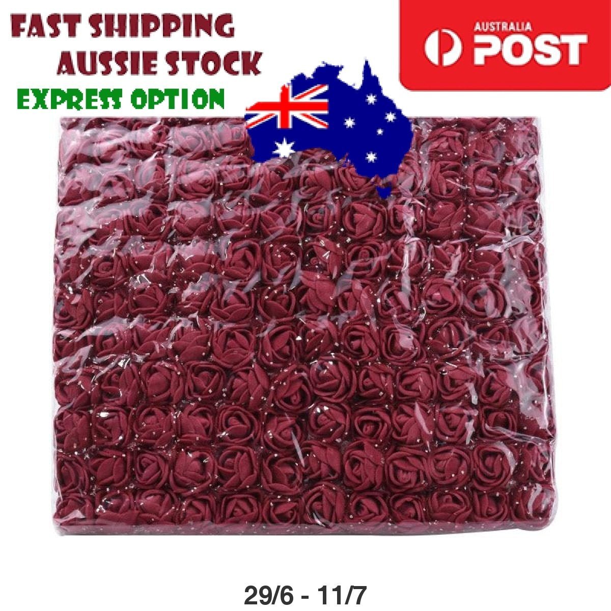 144pcs 2cm Artificial Flowers Decorative Flower Wreath Wedding Home - Burgundy - Asia Sell