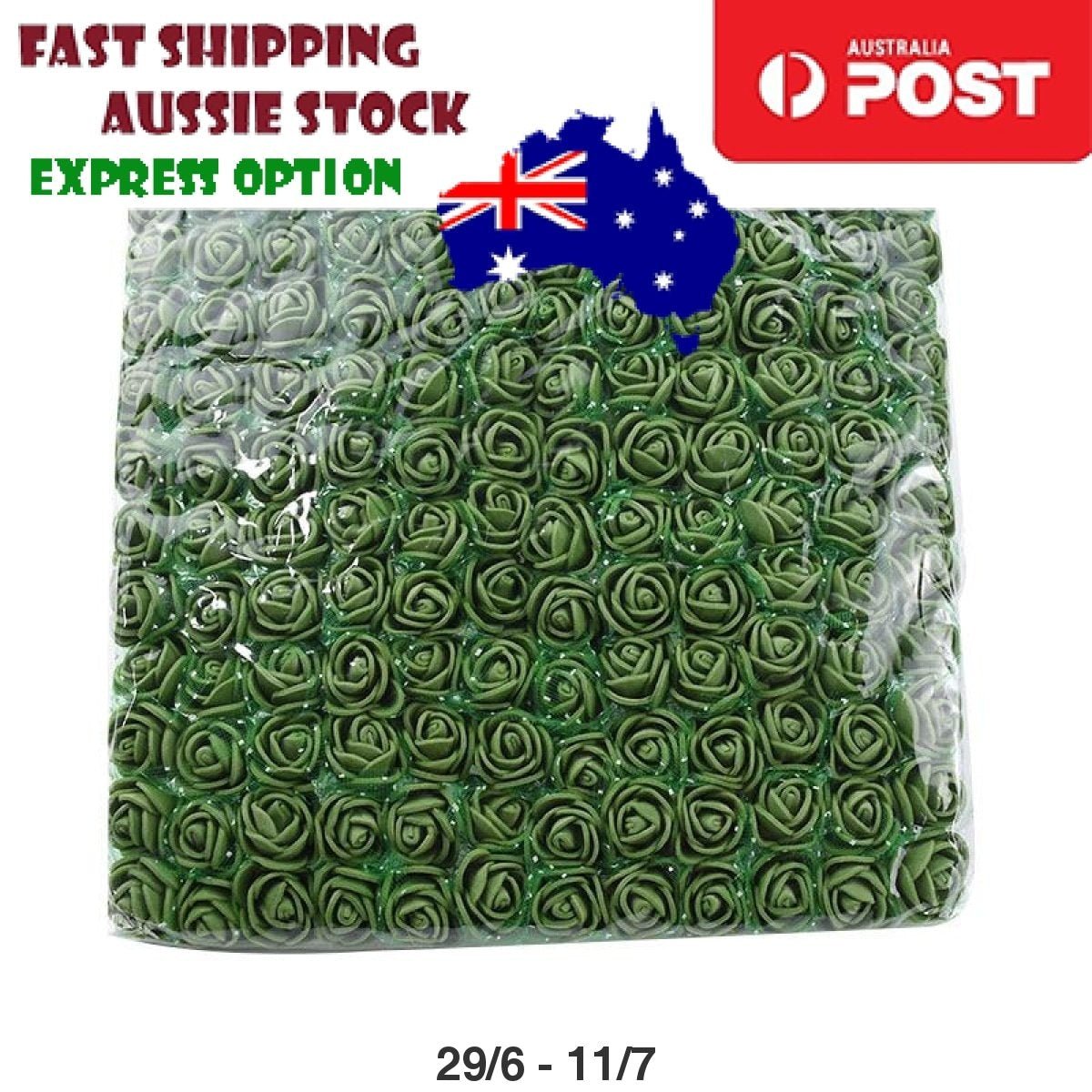 144pcs 2cm Artificial Flowers Decorative Flower Wreath Wedding Home - Dark Green - Asia Sell