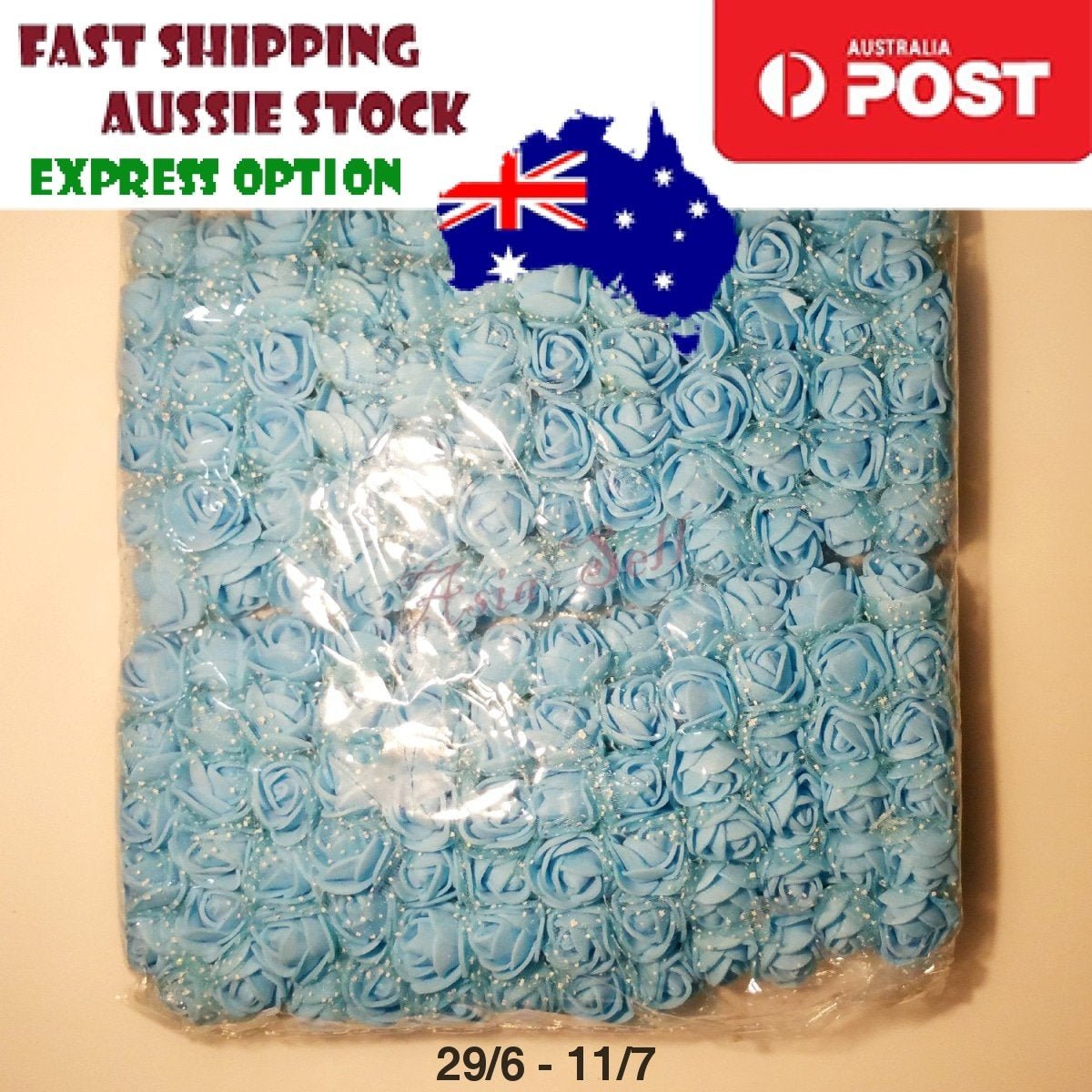 144pcs 2cm Artificial Flowers Decorative Flower Wreath Wedding Home - Light Blue 2 - Asia Sell
