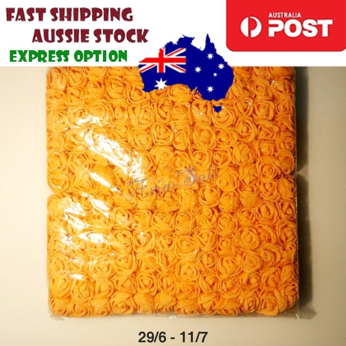 144pcs 2cm Artificial Flowers Decorative Flower Wreath Wedding Home - Peach/Orange - Asia Sell