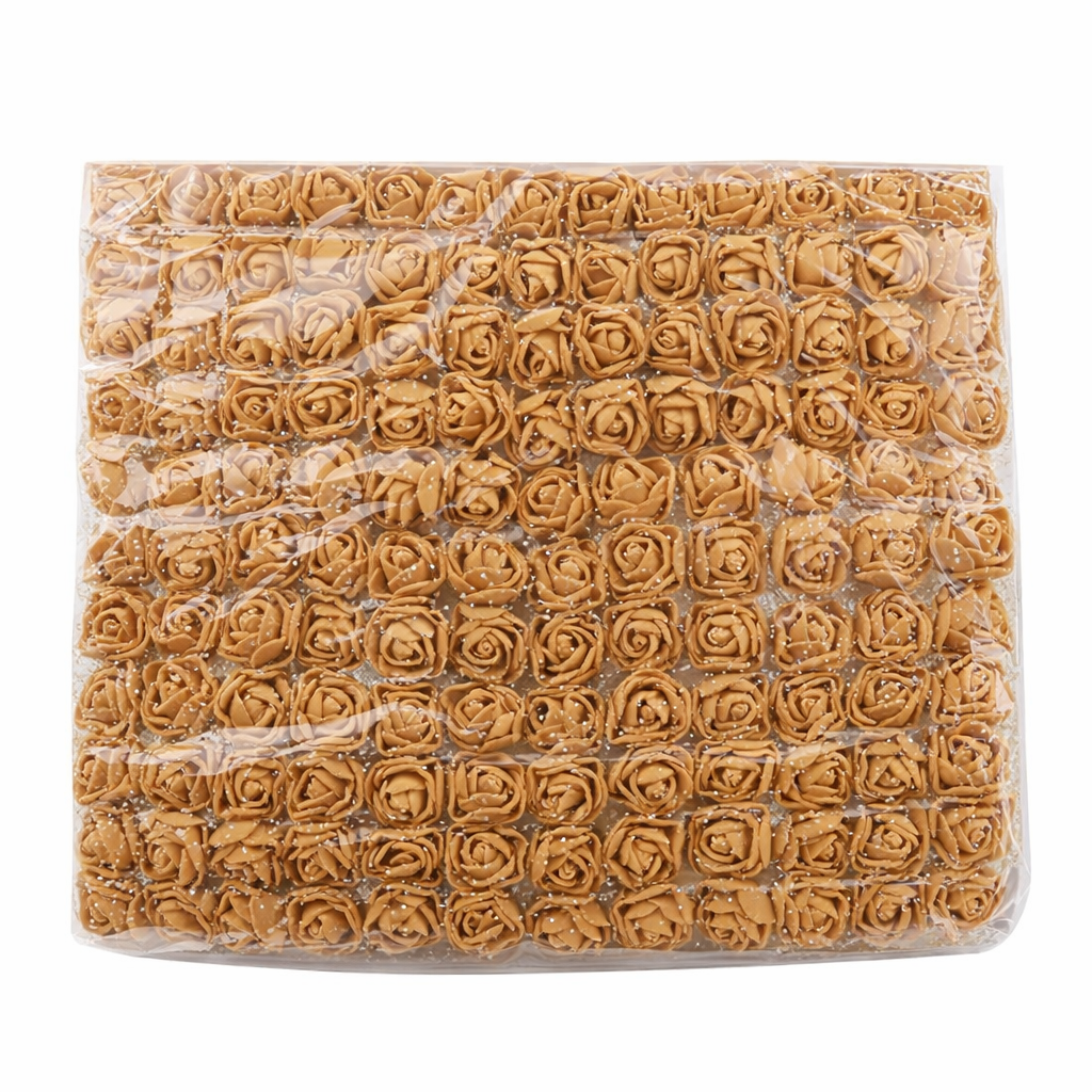 144pcs 2cm Artificial Flowers Decorative Flower Wreath Wedding Home - Tan/Light Brown - Asia Sell