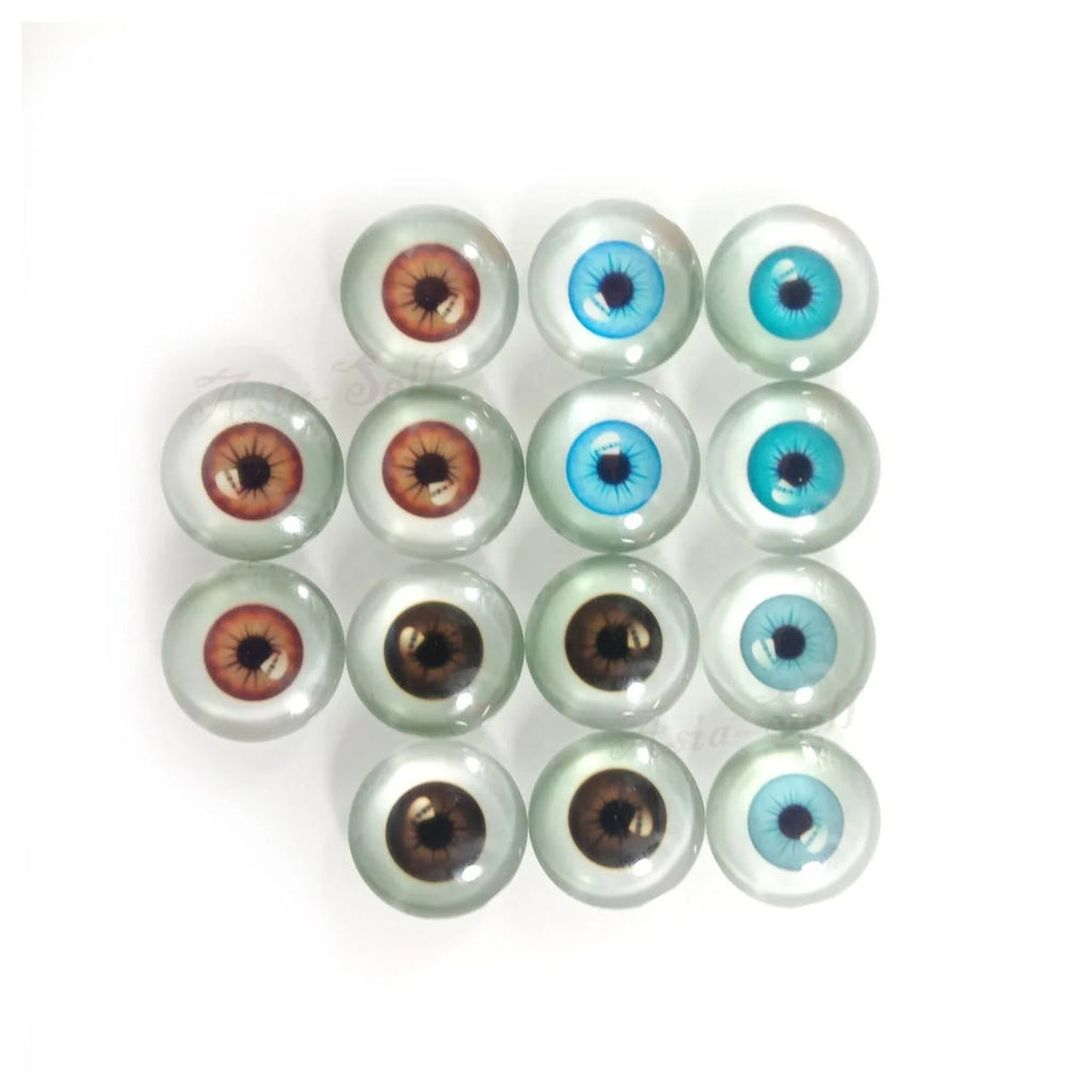 14pcs 20mm Mixed Glass Doll Eyes – Blue & Brown – Brown and Blue