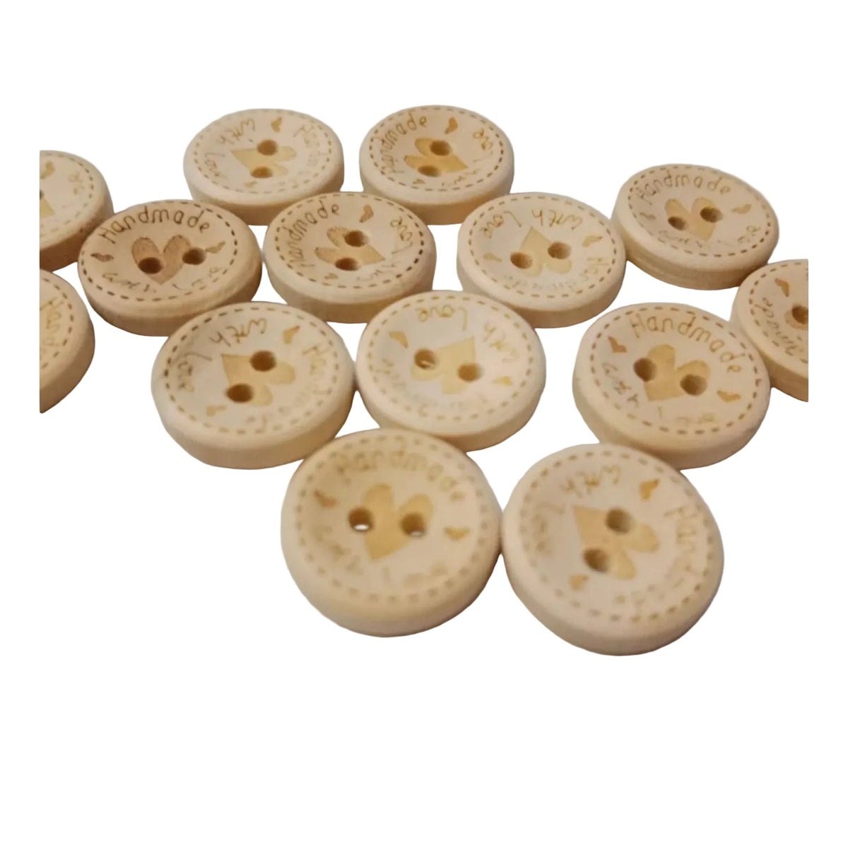 15-25mm DIY Round Wood Buttons 2-Hole Heart – 25mm 200PCS