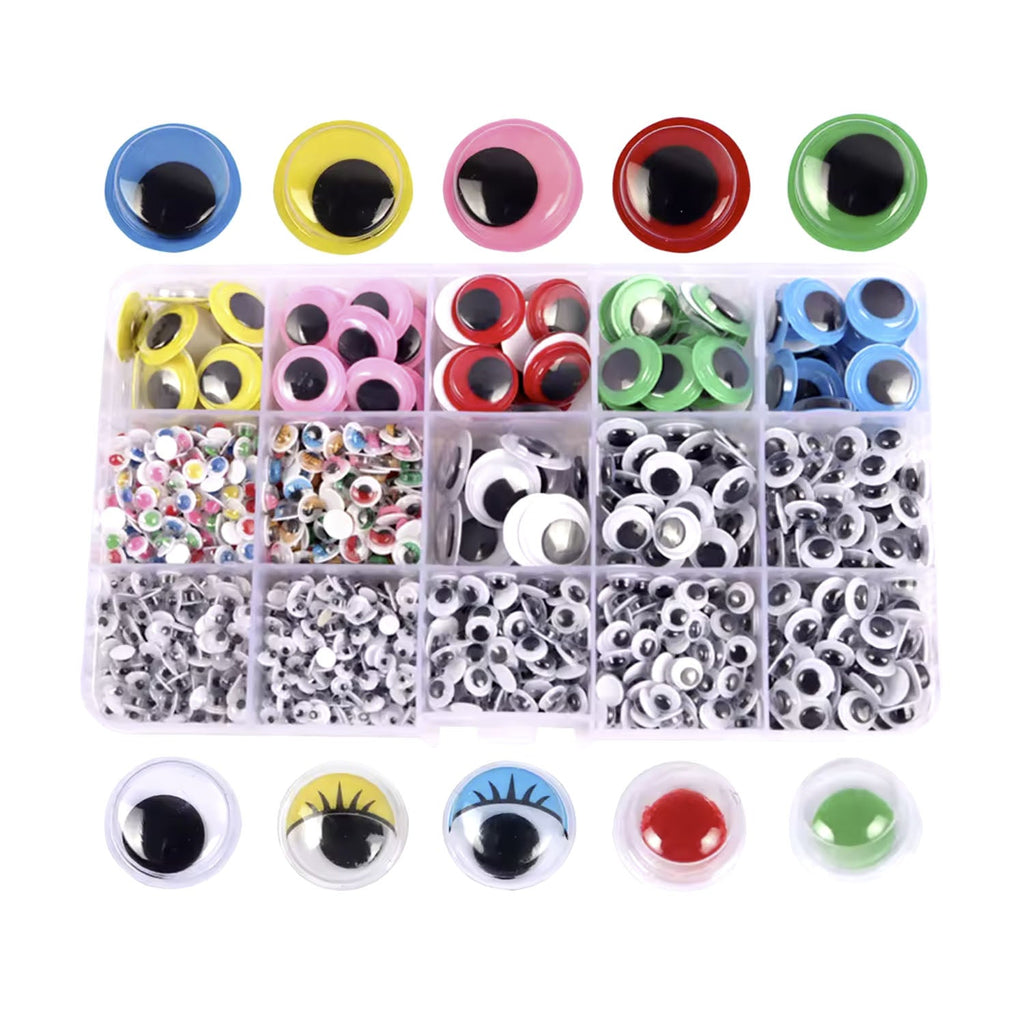 1500pcs 4-15mm Movable Self-Adhesive Googly Eyes