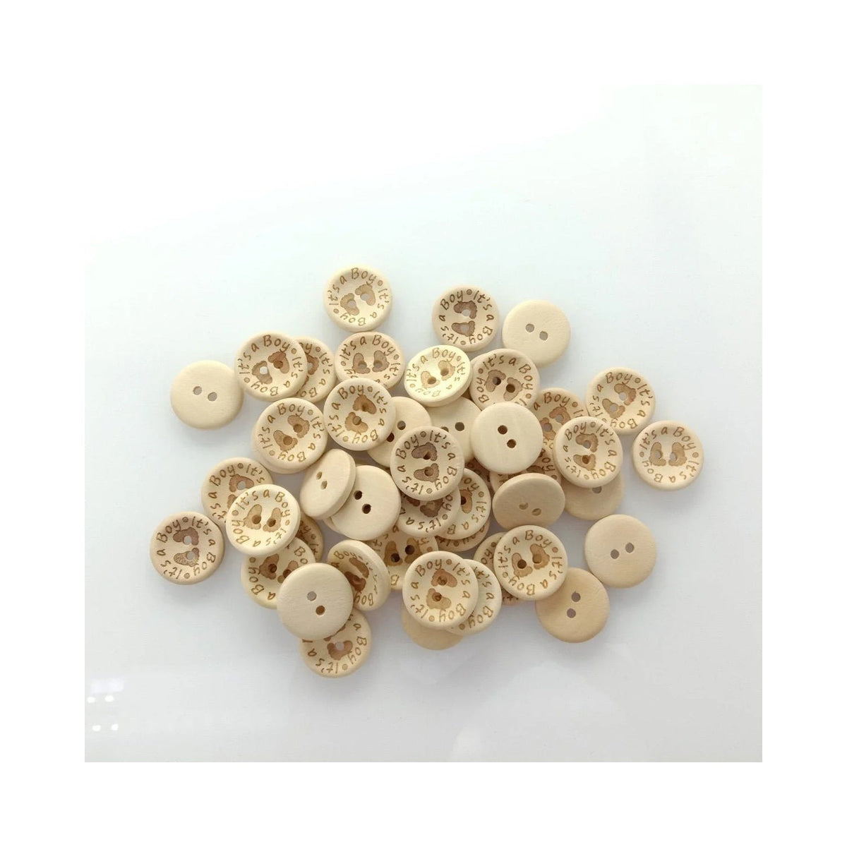 It's a Girl/Boy Wooden Button Natural Wood 15mm, 20mm or 25mm