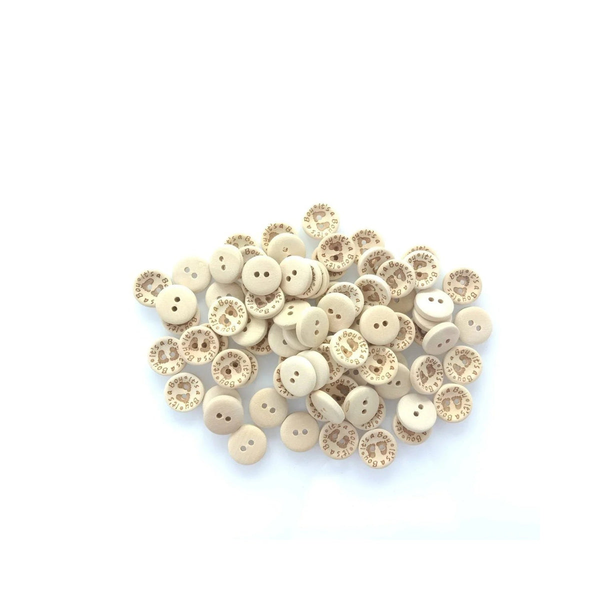 It's a Girl/Boy Wooden Button Natural Wood 15mm, 20mm or 25mm