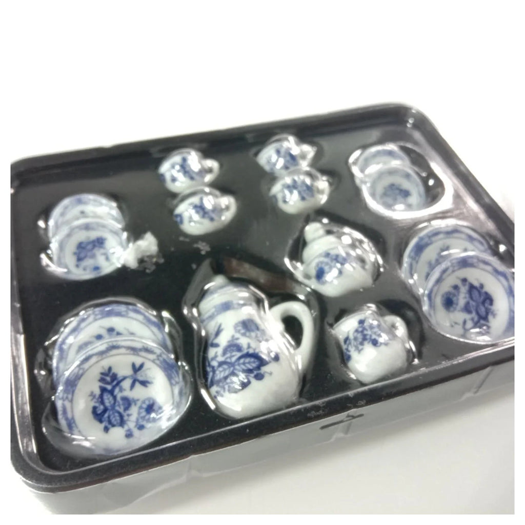 15pcs Flower Pattern Porcelain Coffee Tea Cups – 1/12 Scale