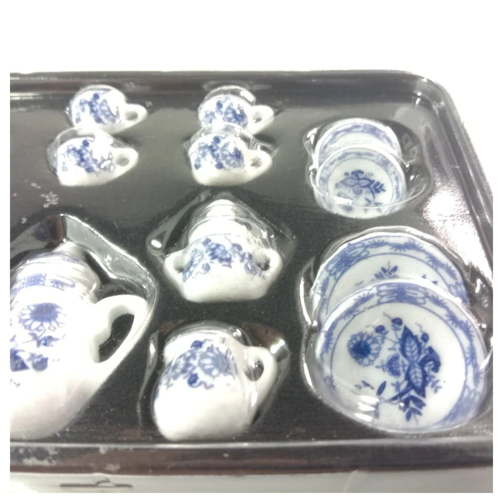 15pcs Flower Pattern Porcelain Coffee Tea Cups – 1/12 Scale