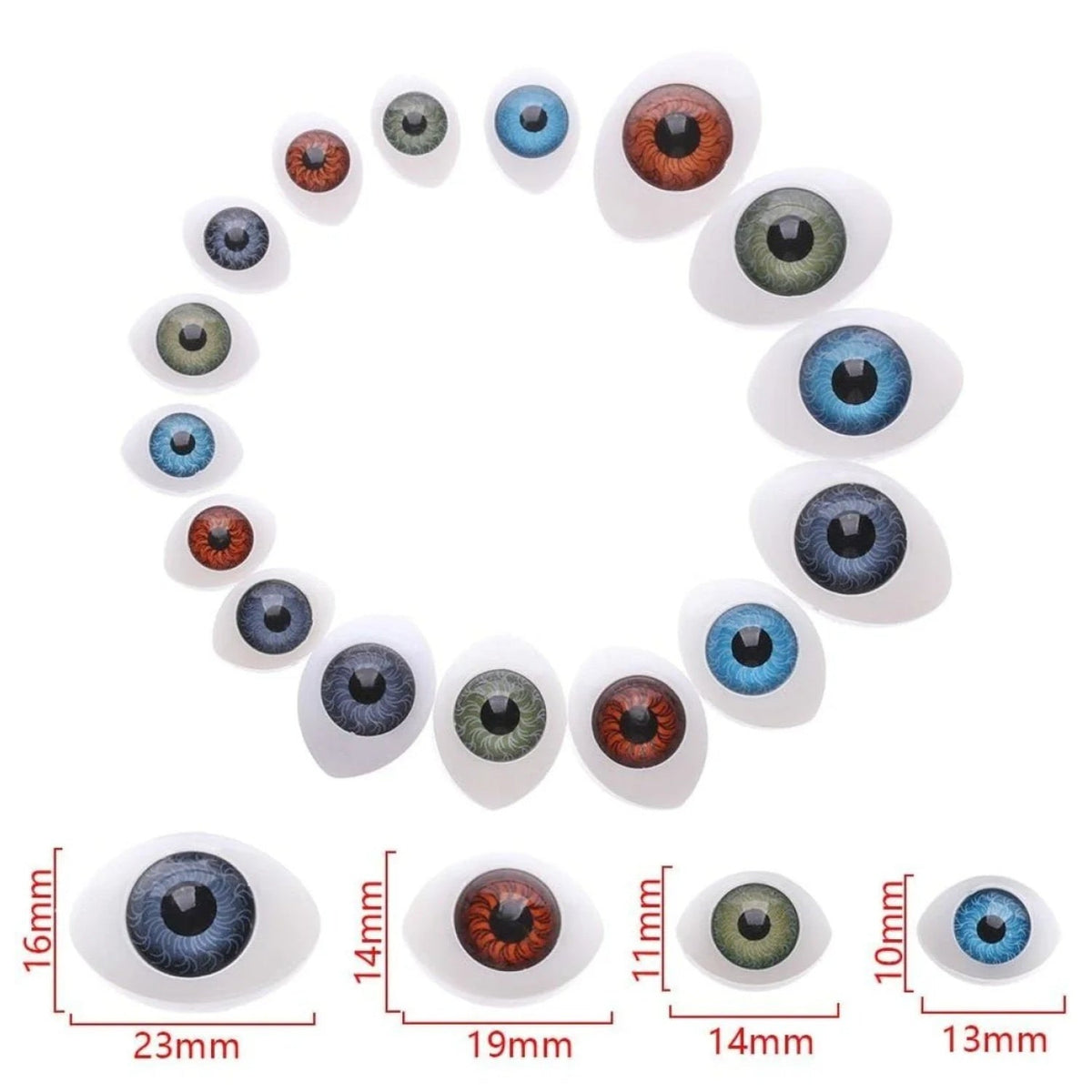 Oval Shaped Plastic Doll Eyes for DIY Toys
