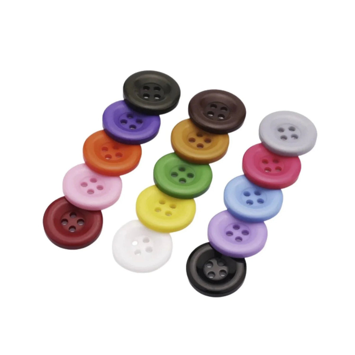 20pcs 18mm Round Resin Buttons 4-Hole Colourful DIY
