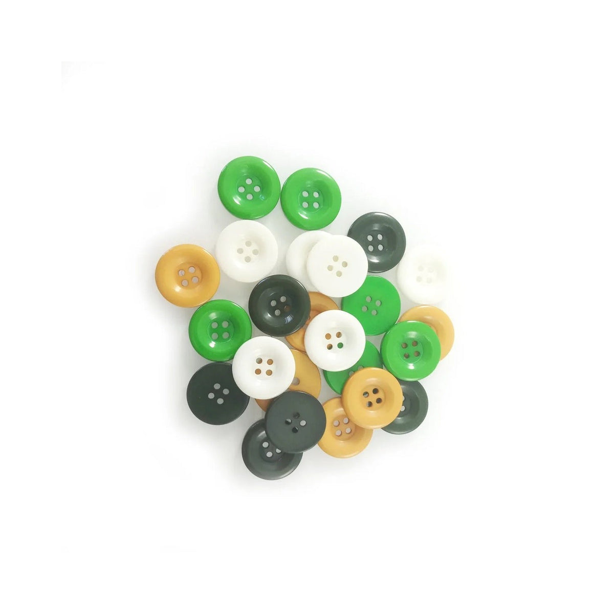 20pcs 18mm Round Resin Buttons 4-Hole Colourful DIY – 18mm Round Resin Buttons 4-Hole Sewing Colourful Button DIY Decorative - 24pcs Tan Dark Brown Green Off White