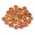 18mm Wooden Buttons Carved Cut-Out Clothing Decoration Round – 10pcs