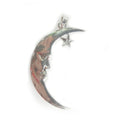 Large Crescent Moon Charm with Star Loop – Silver 89x50mm