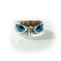 Adjustable Owl Ring with Rhinestone Eyes, Silver Alloy