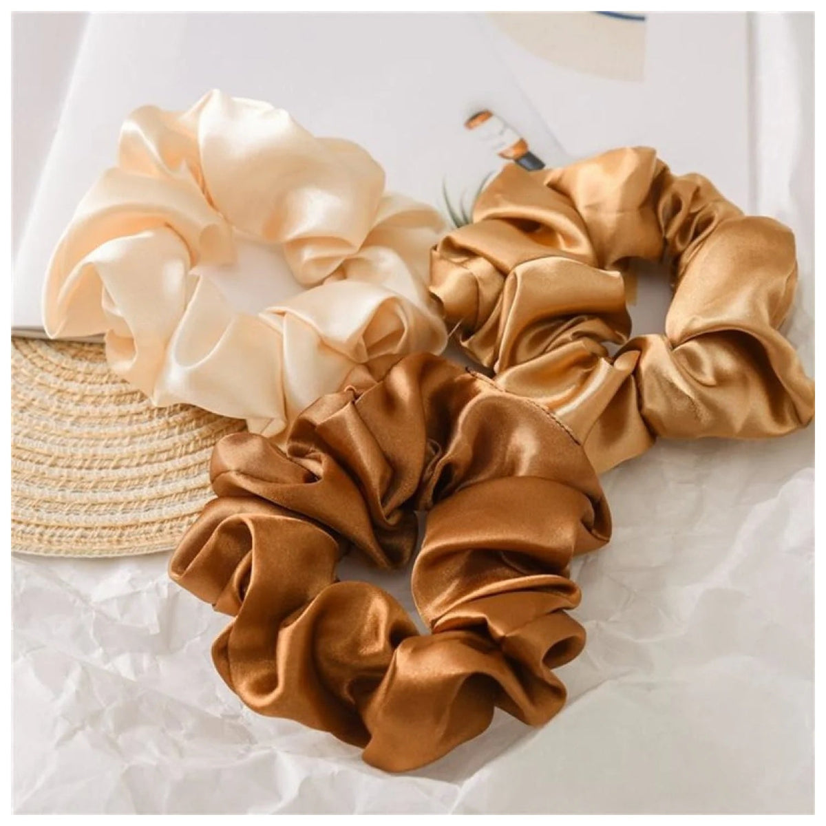 Scrunchy Elastic Hair Band Ponytail – Brown, Pink, Black, Coffee
