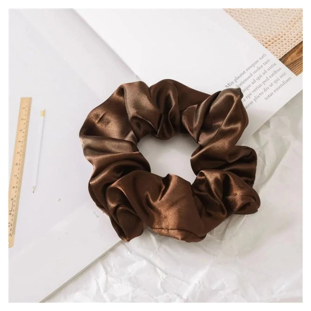 Scrunchy Elastic Hair Band Ponytail – Brown, Pink, Black, Coffee
